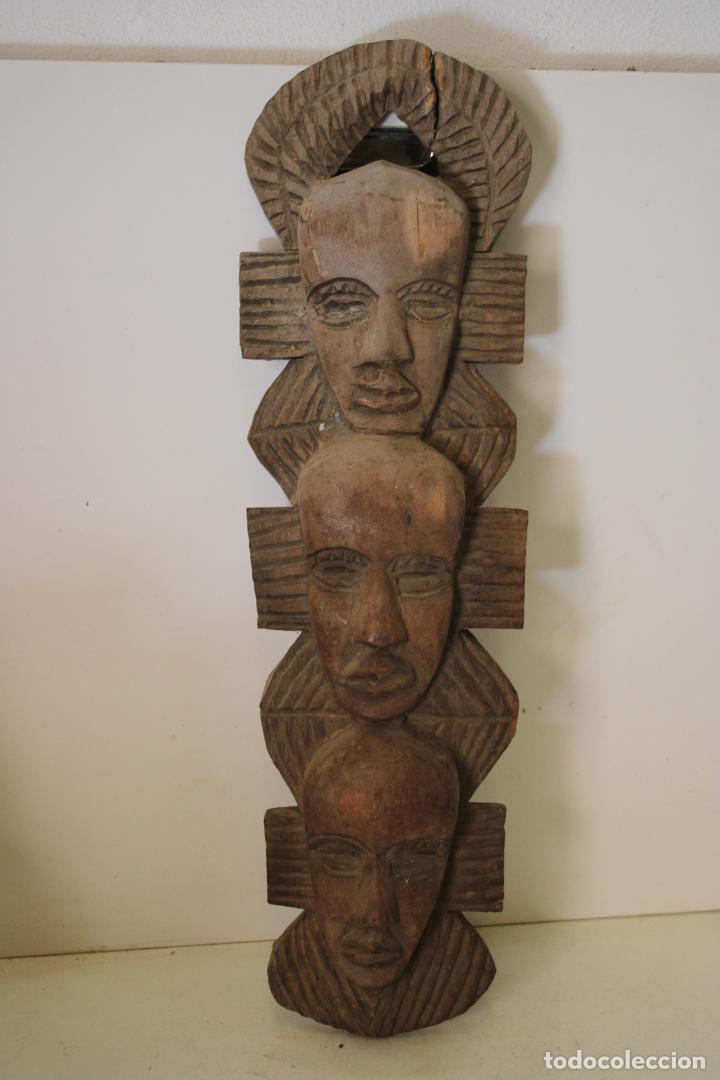 Arte: talla de 3 caras aficanas - Foto 1