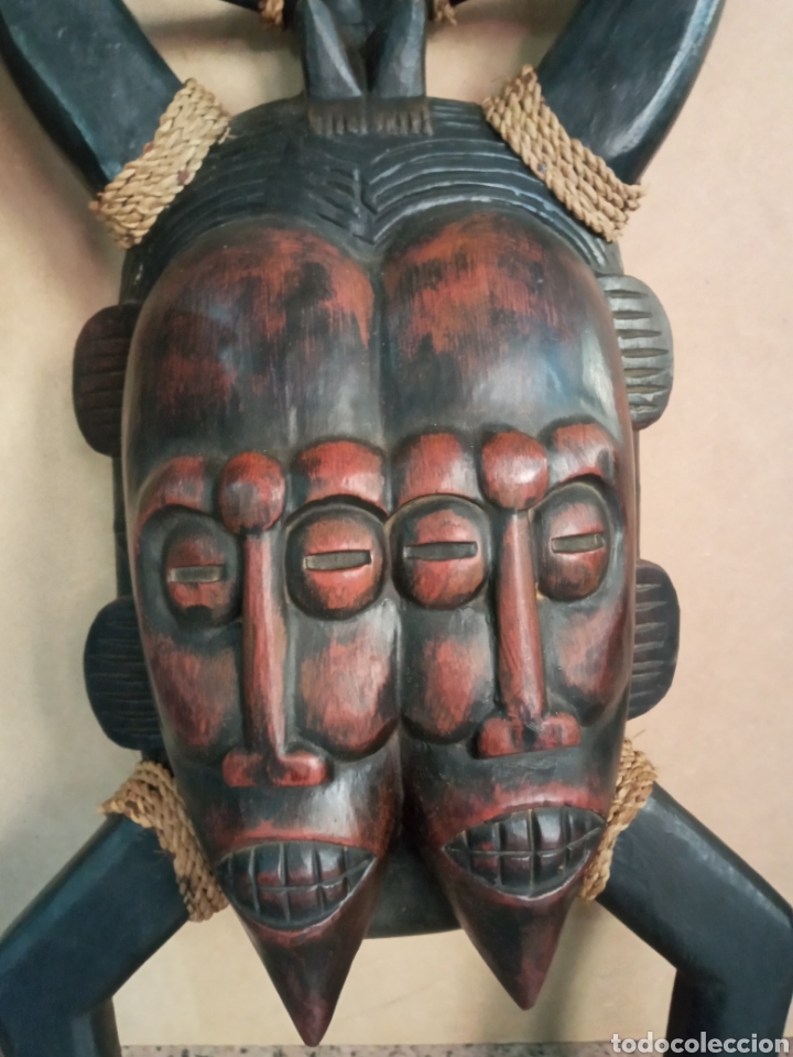 Arte: GRAN MASCRA AFRICANA MADERA DE &Eacute;BANO. - Foto 1