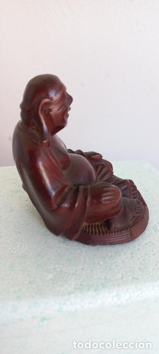 Arte: FIGURA DE BUDA, DE MADERA TALLADA - Foto 2