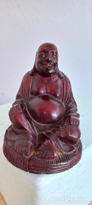 Arte: FIGURA DE BUDA, DE MADERA TALLADA - Foto 4
