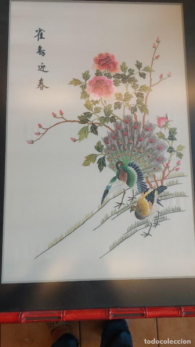 Arte: Seda bordada chin&aacute;. Enmarcada - Foto 2