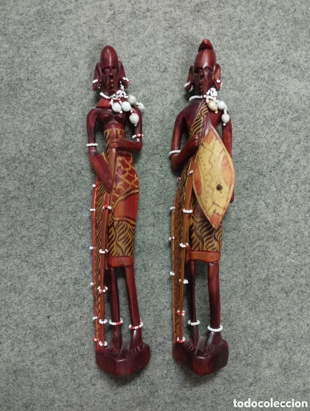 Arte: Pareja Masai en madera - Foto 3