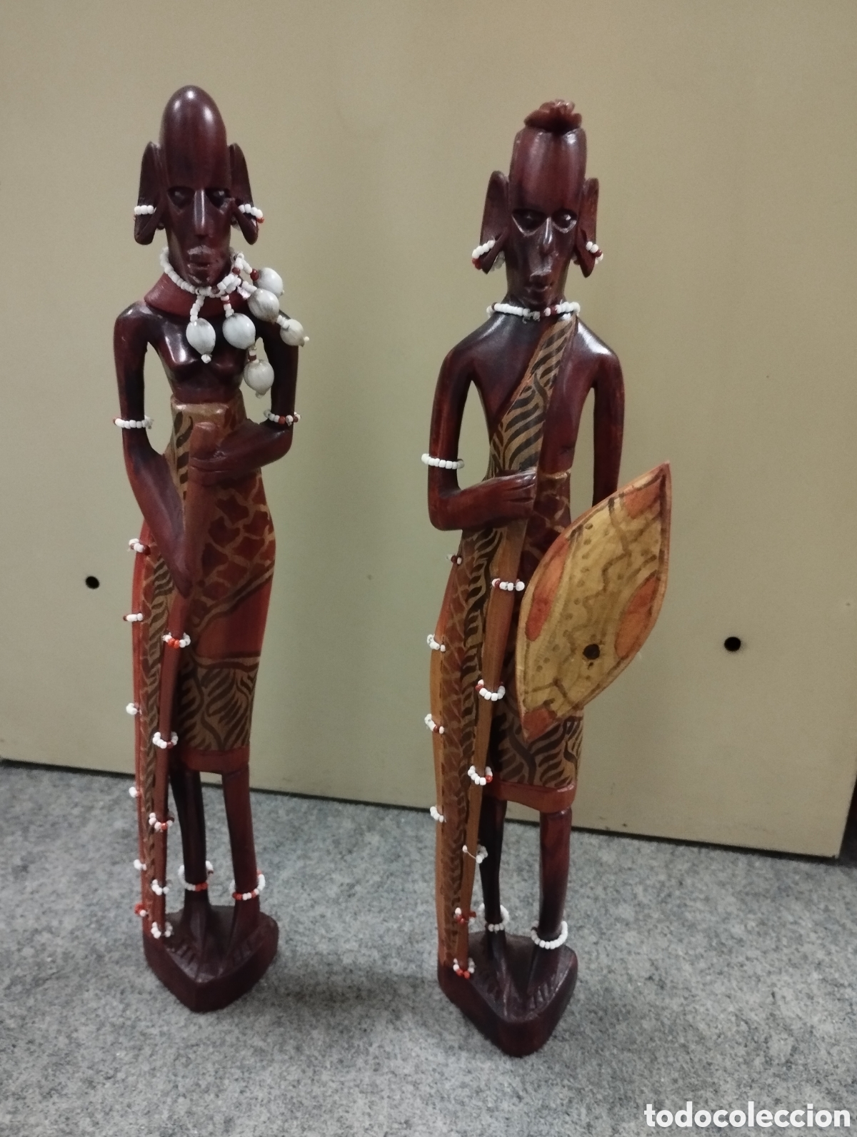 Arte: Pareja Masai en madera - Foto 1