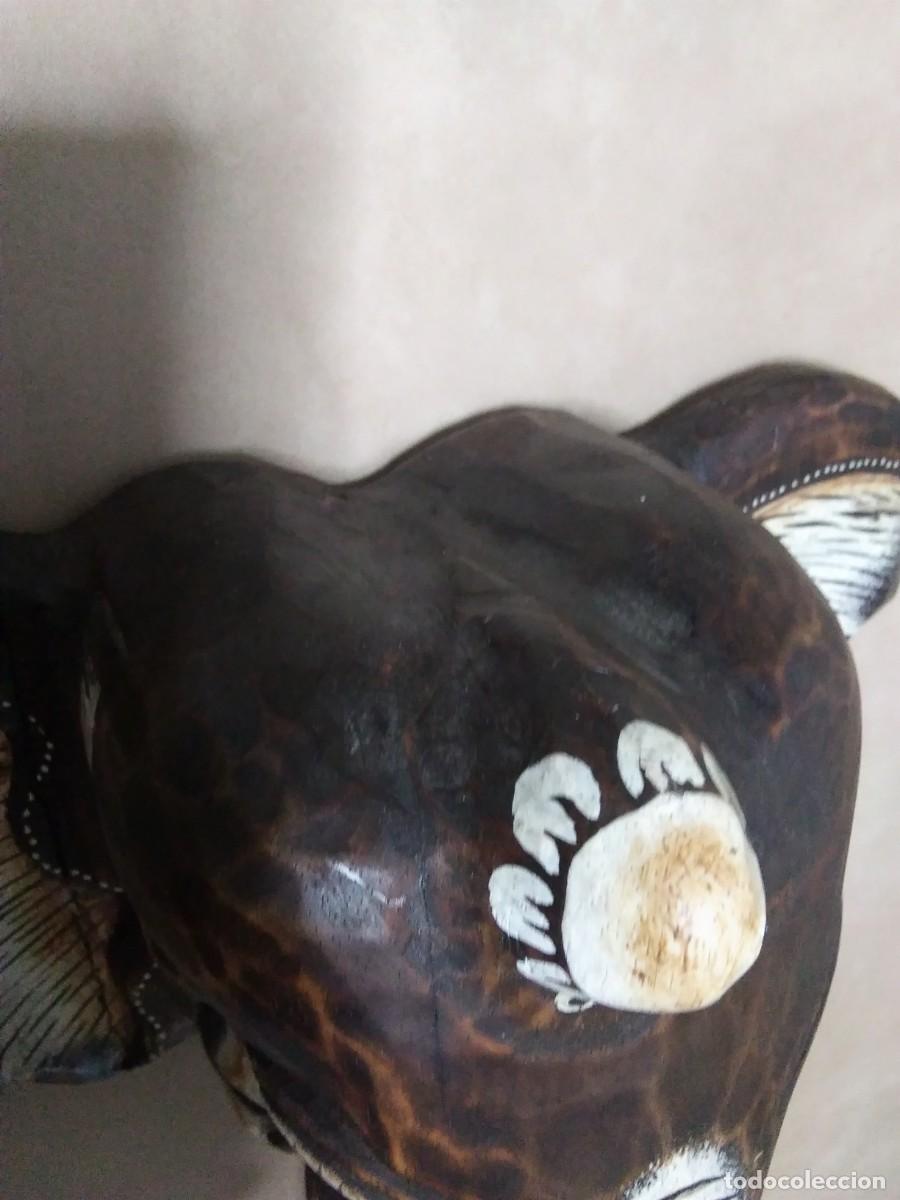 Arte: M&aacute;scara Cabeza de Elefante en madera. - Foto 3