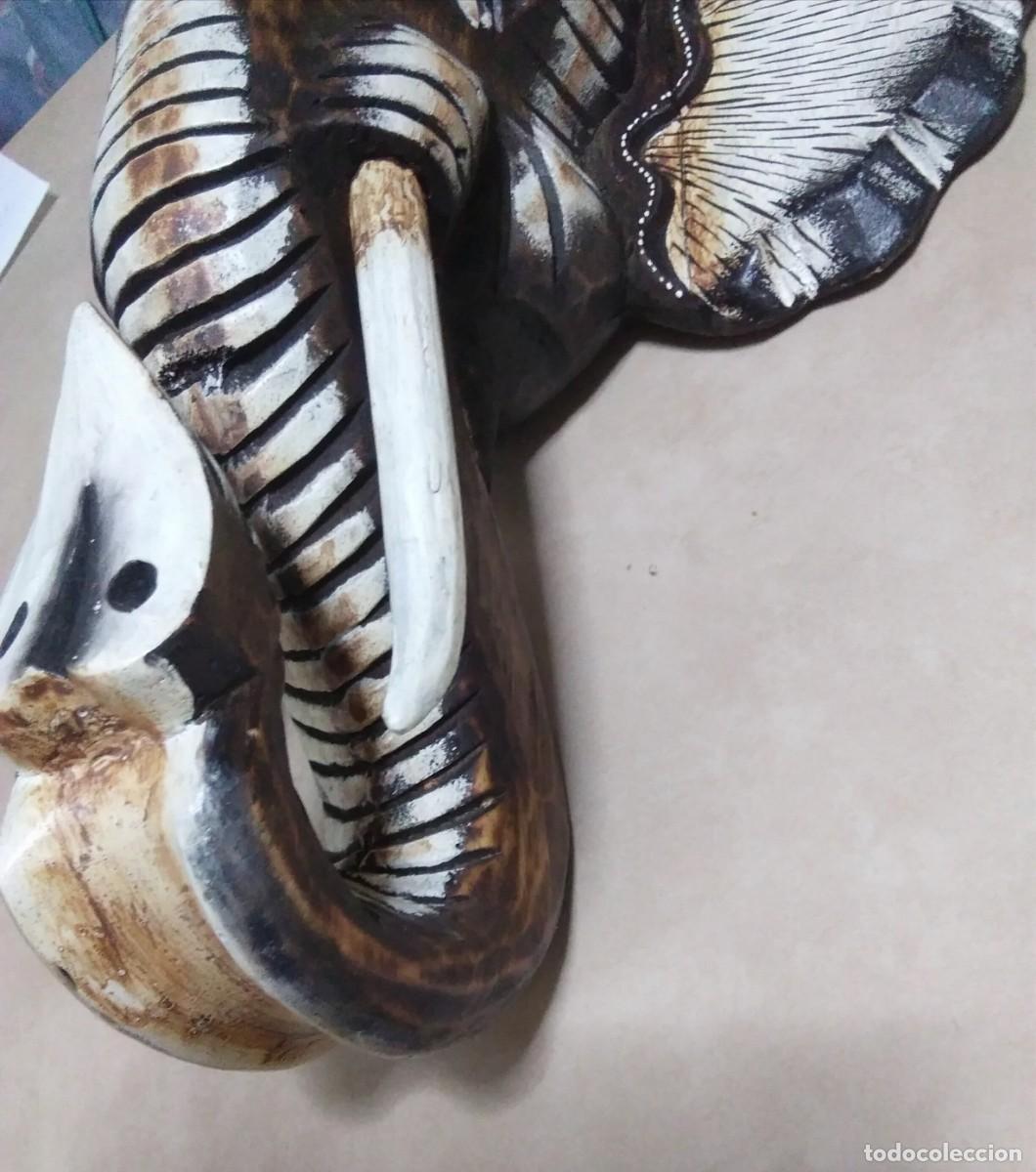 Arte: M&aacute;scara Cabeza de Elefante en madera. - Foto 6