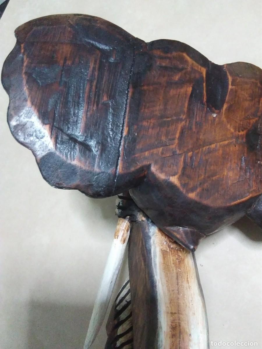 Arte: M&aacute;scara Cabeza de Elefante en madera. - Foto 8