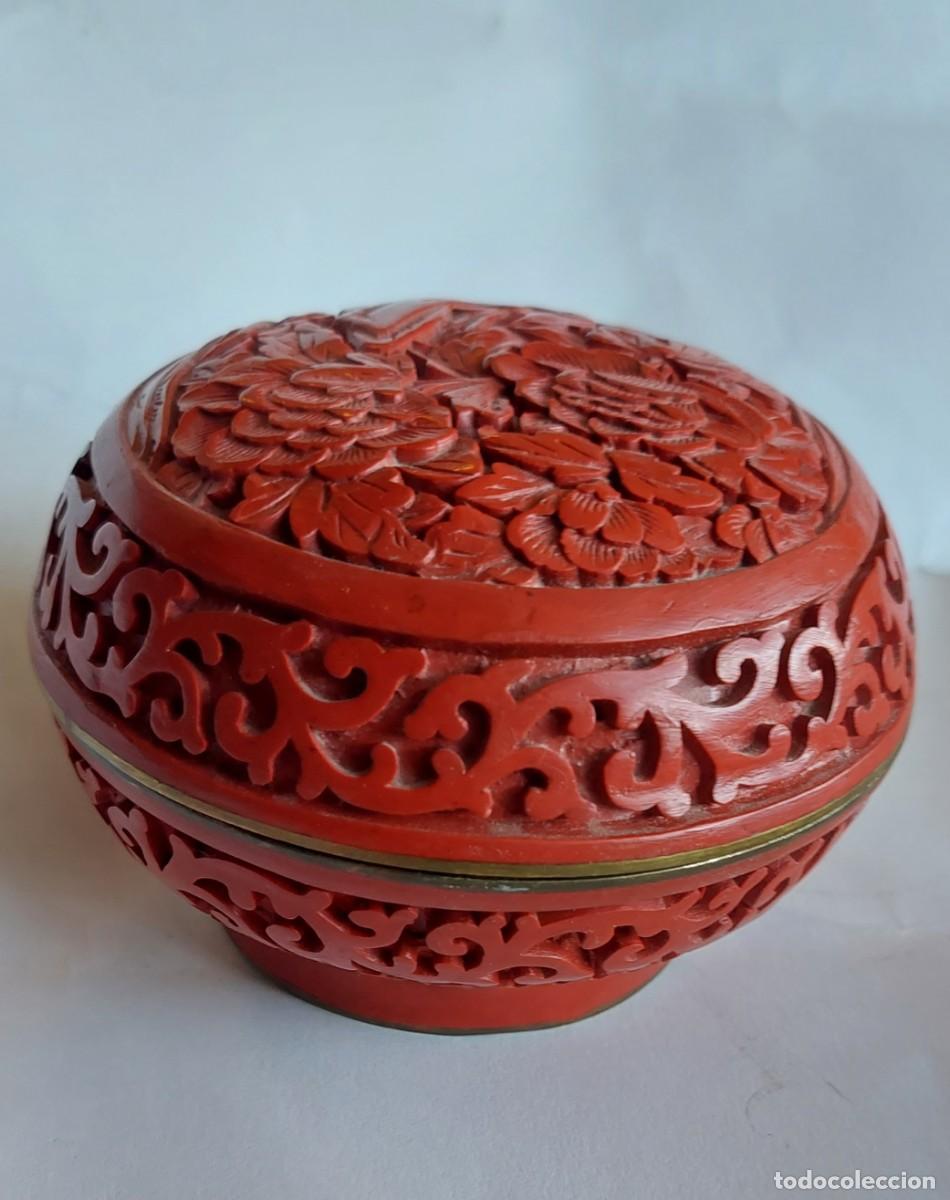 Arte: Caja chin&aacute; roja laca cinabrio - Foto 1