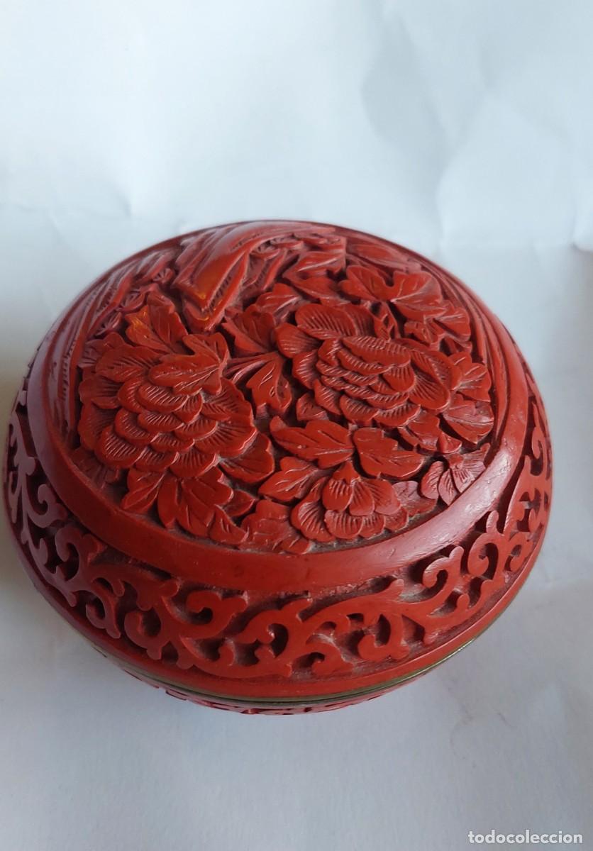Arte: Caja chin&aacute; roja laca cinabrio - Foto 2