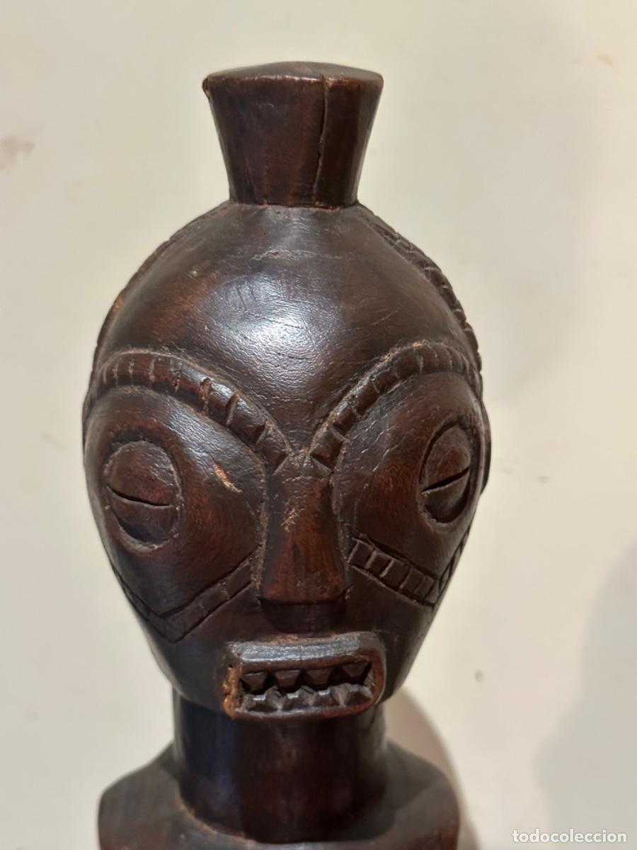 Arte: Lote de dos figuras etnicas, madera - Foto 2