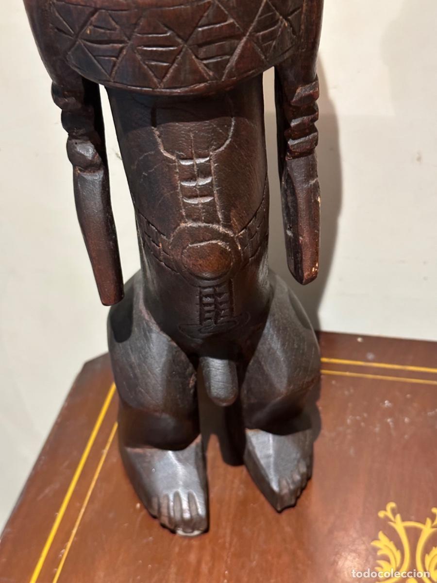 Arte: Lote de dos figuras etnicas, madera - Foto 3