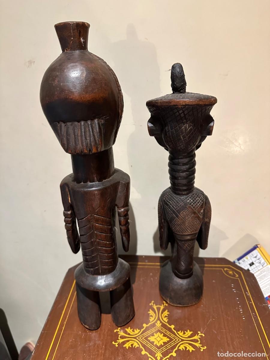 Arte: Lote de dos figuras etnicas, madera - Foto 7