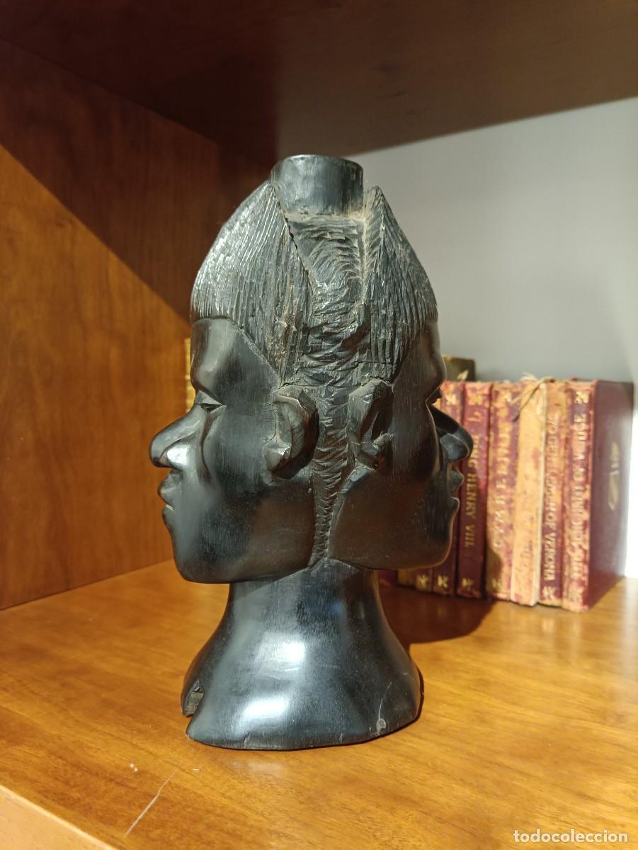 Arte: CABEZA DE EBANO CON DOBLE ROSTRO - Foto 4
