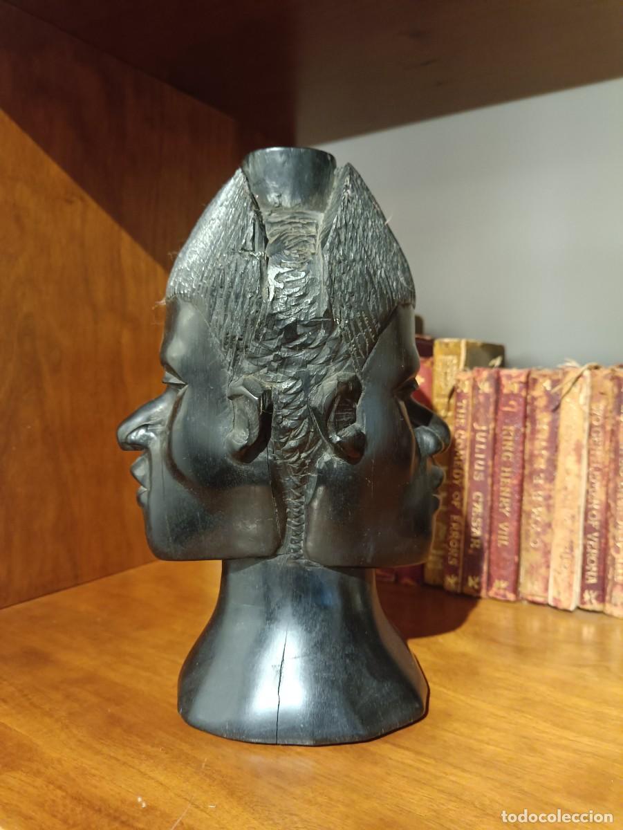 Arte: CABEZA DE EBANO CON DOBLE ROSTRO - Foto 6