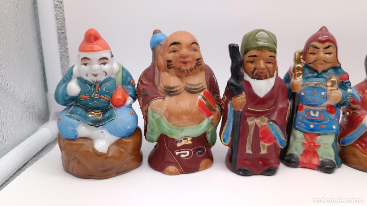 Arte: Conjunto de siete dioses chinos de la suerte - Foto 3