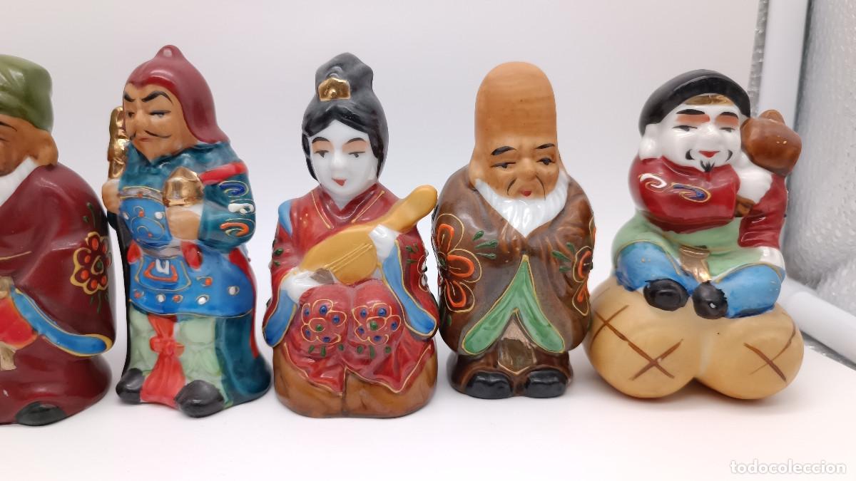 Arte: Conjunto de siete dioses chinos de la suerte - Foto 4