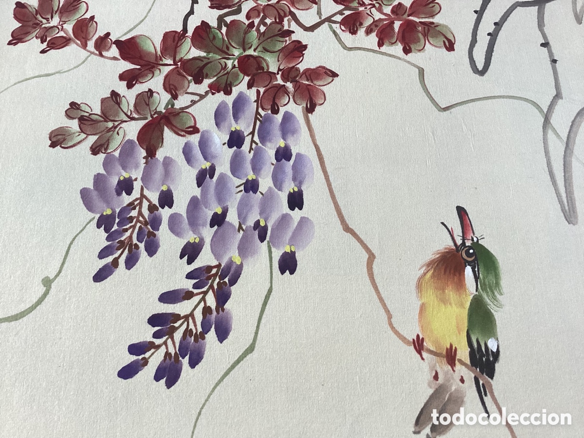 Arte: Seda oriental pintada a mano - Foto 3