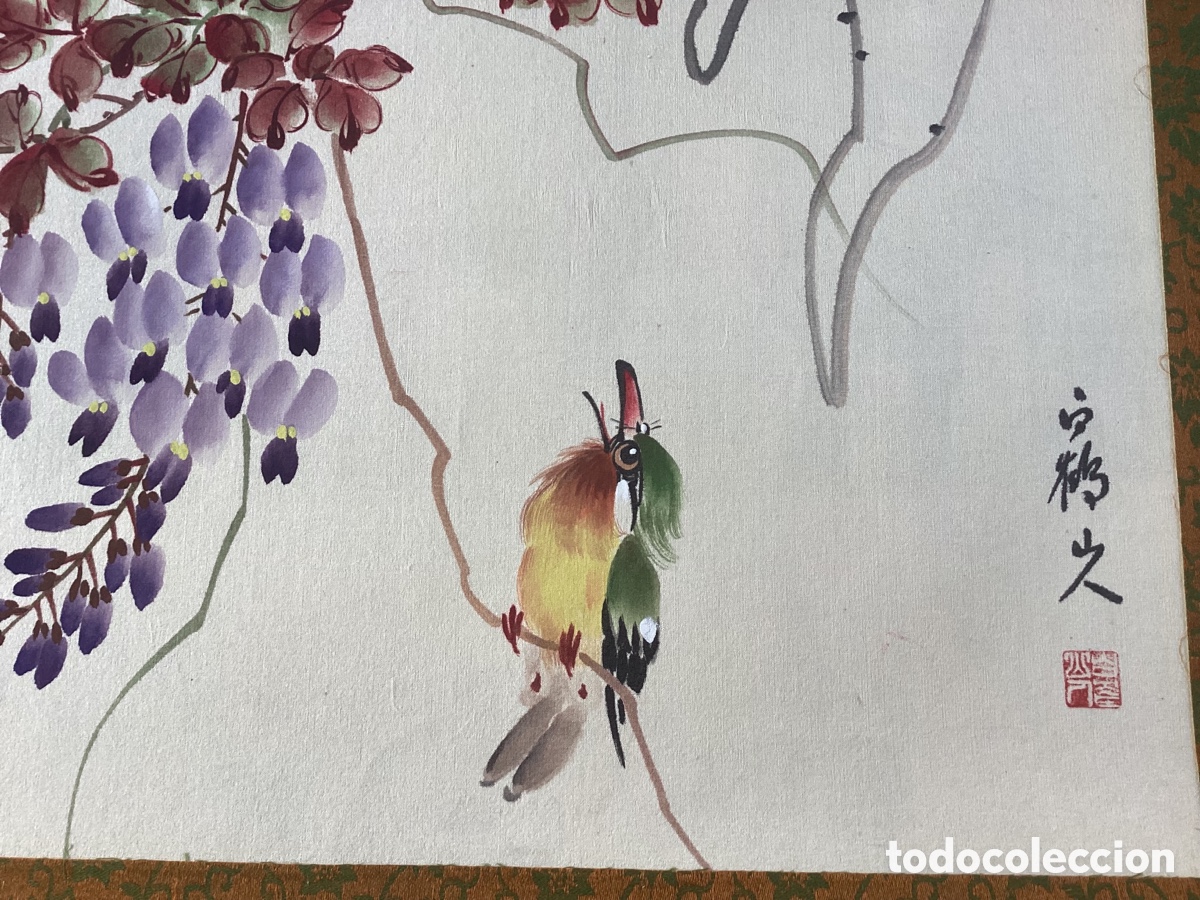 Arte: Seda oriental pintada a mano - Foto 4