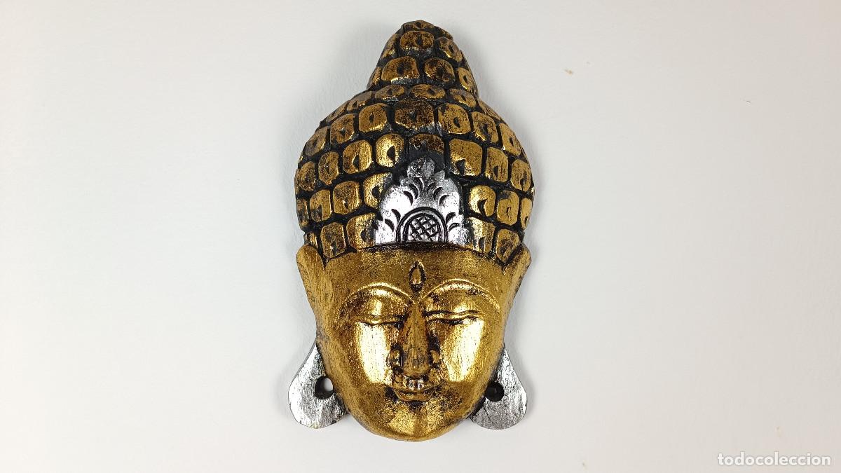 Arte: M&aacute;scara Buda en madera policromada - Foto 1