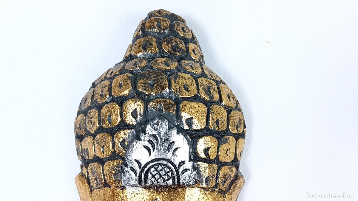Arte: M&aacute;scara Buda en madera policromada - Foto 2
