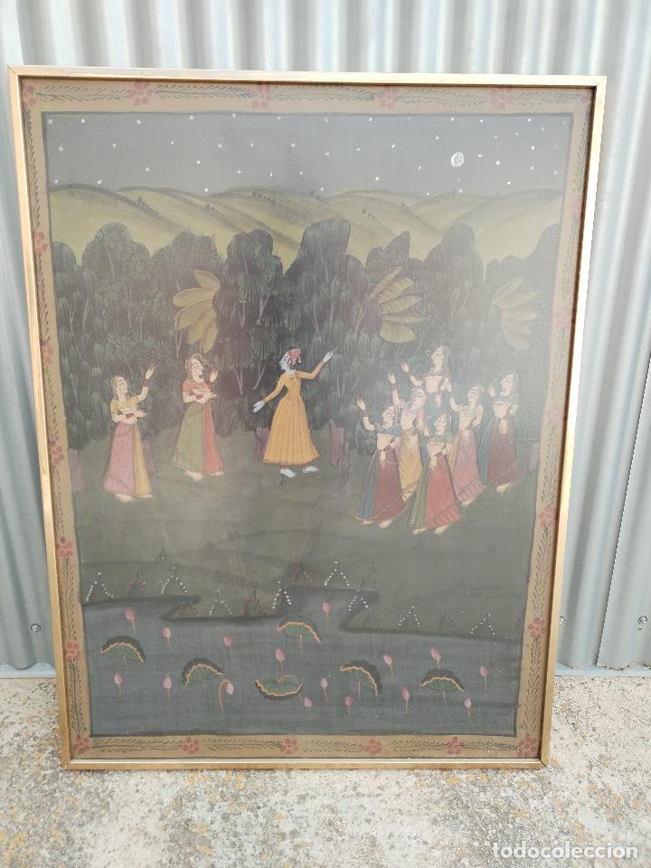 Arte: cuadro hind&uacute; en seda - Foto 1