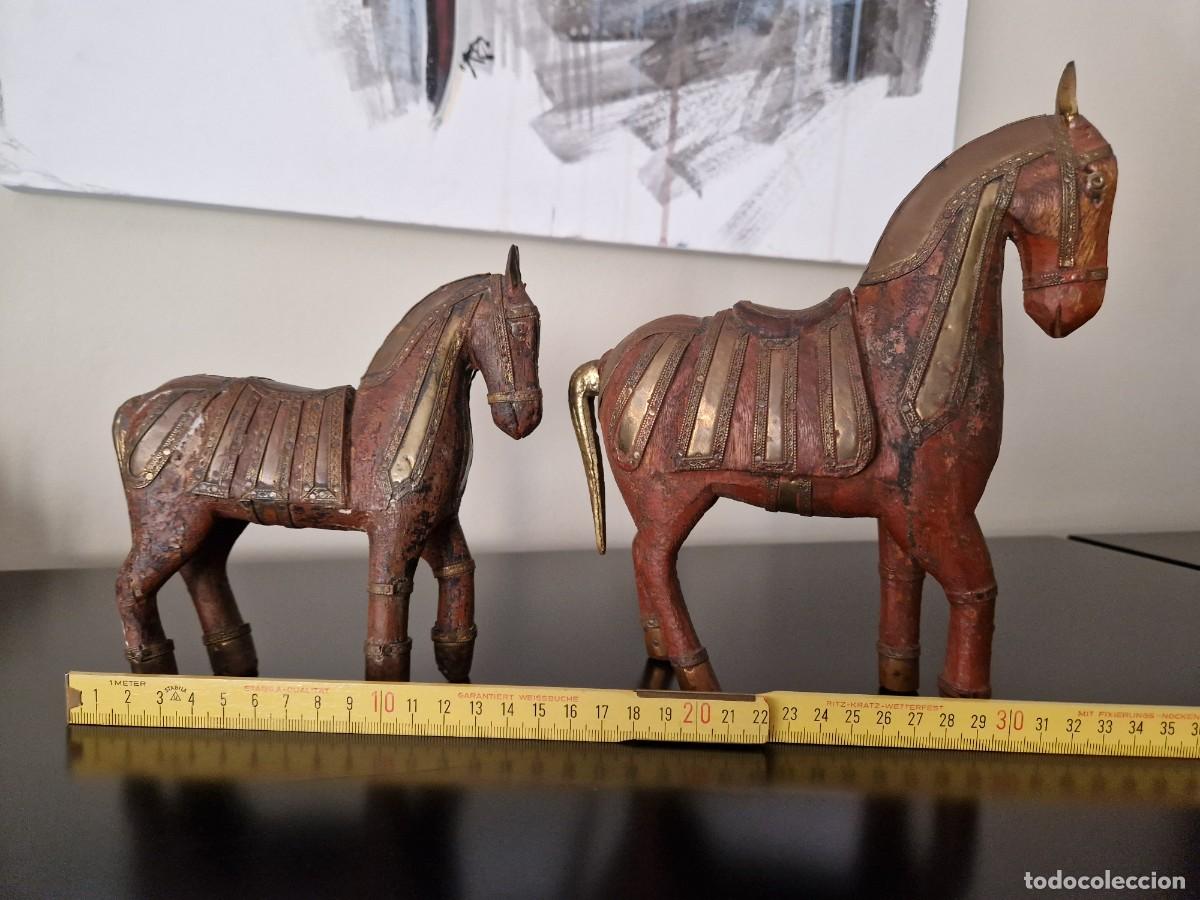 Arte: CABALLOS ANTIGUOS EN MADERA - Foto 5