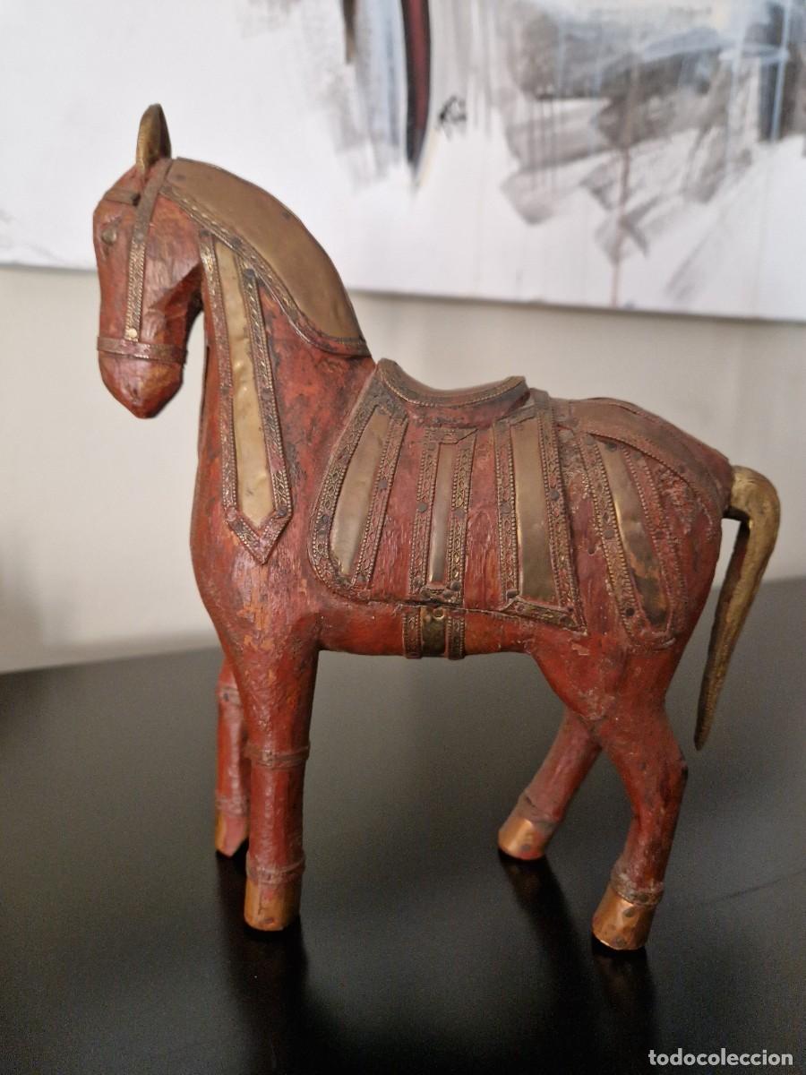 Arte: CABALLOS ANTIGUOS EN MADERA - Foto 7