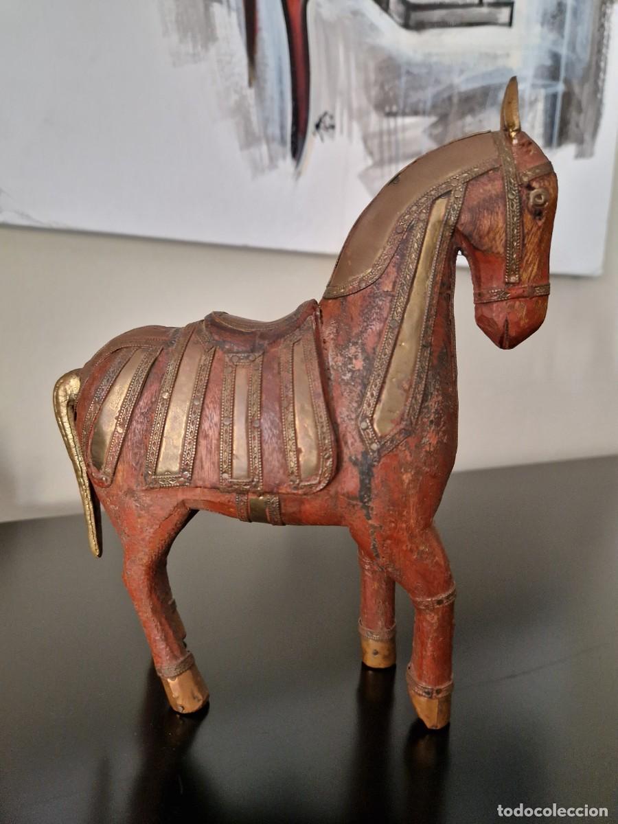 Arte: CABALLOS ANTIGUOS EN MADERA - Foto 8