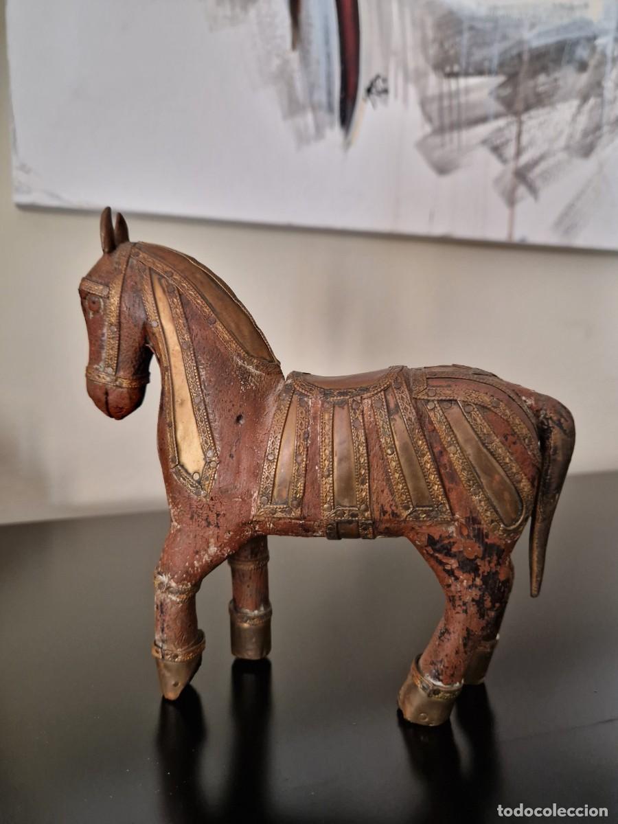 Arte: CABALLOS ANTIGUOS EN MADERA - Foto 9