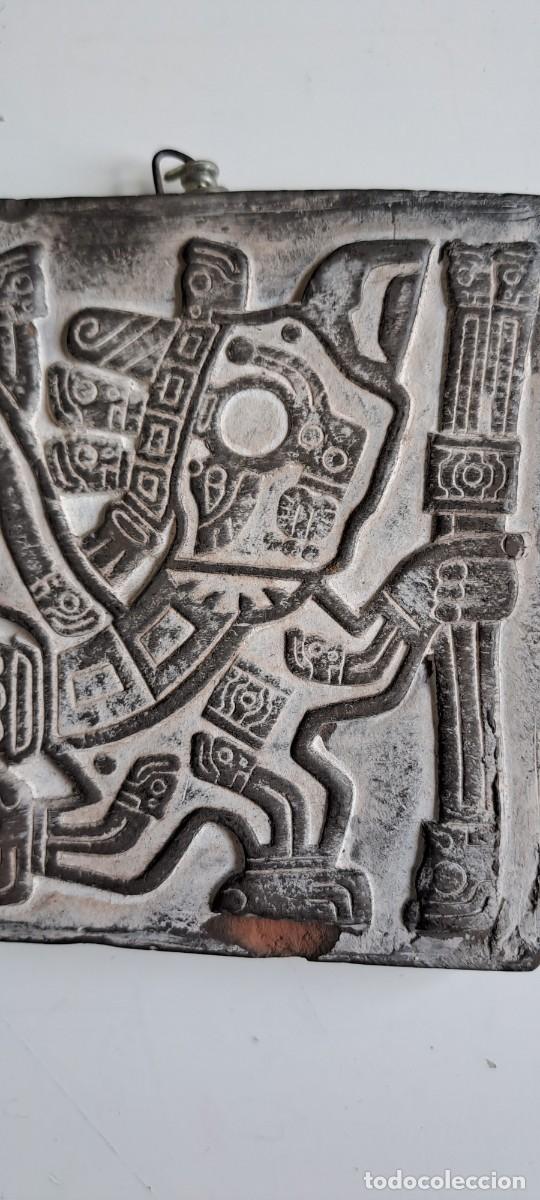 Arte: Placa tipo azteca en barro - Foto 2