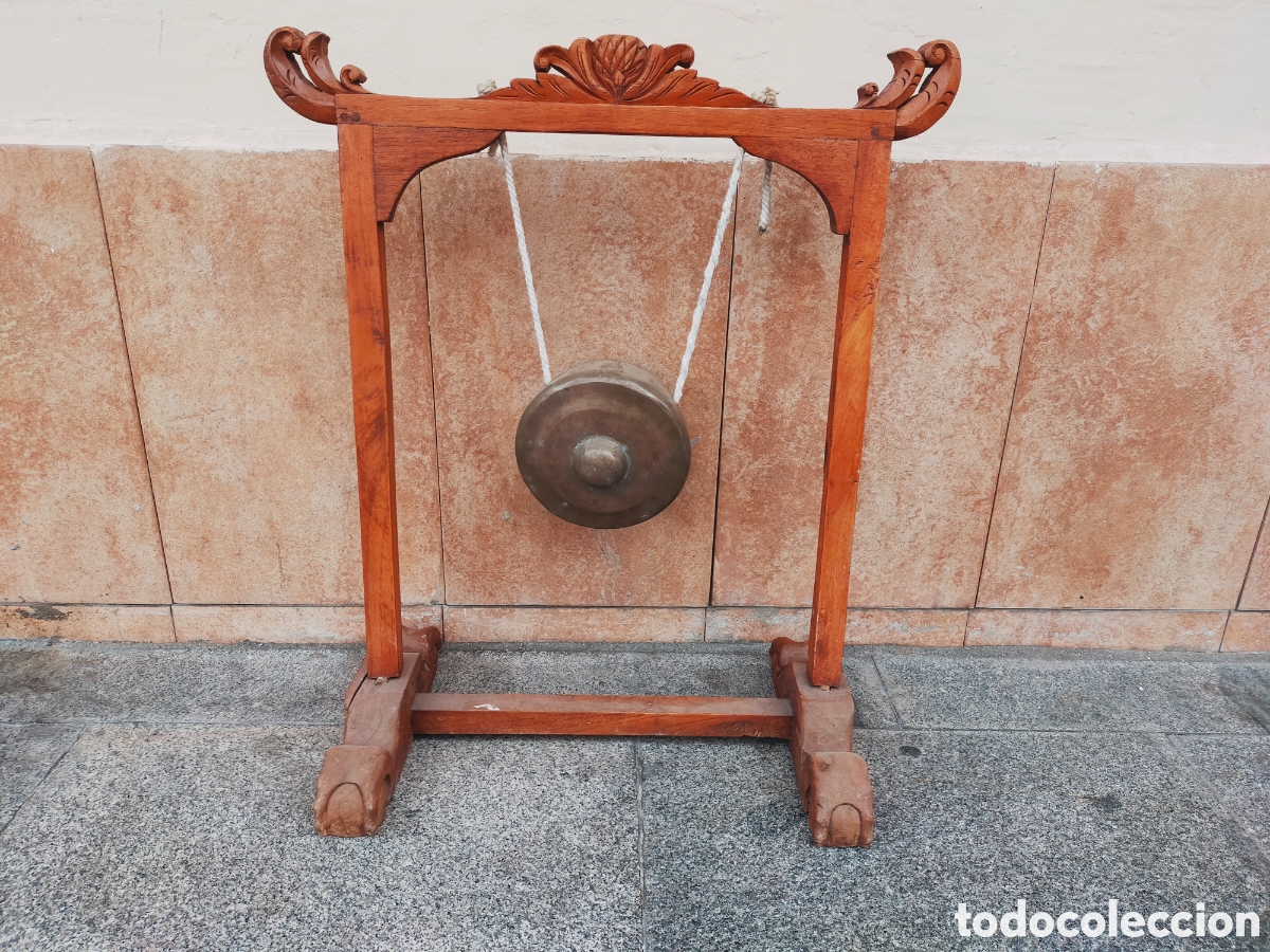 Arte: GONG DE MADERA Y BRONCE. - Foto 2