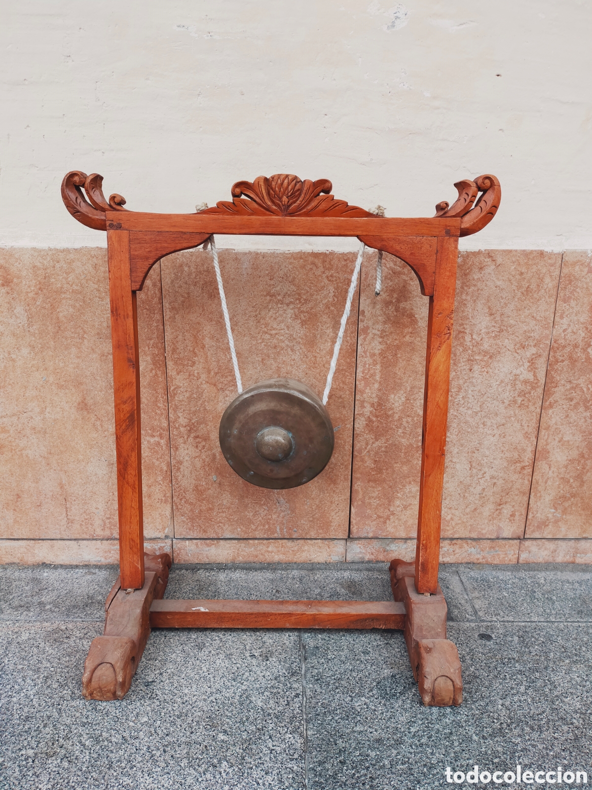 Arte: GONG DE MADERA Y BRONCE. - Foto 1