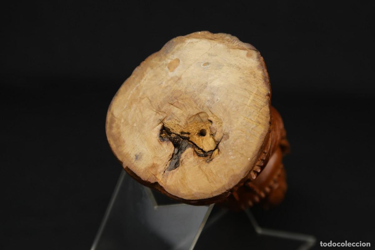 Arte: Antiguo Buda Indio tallado en Madera - Foto 12