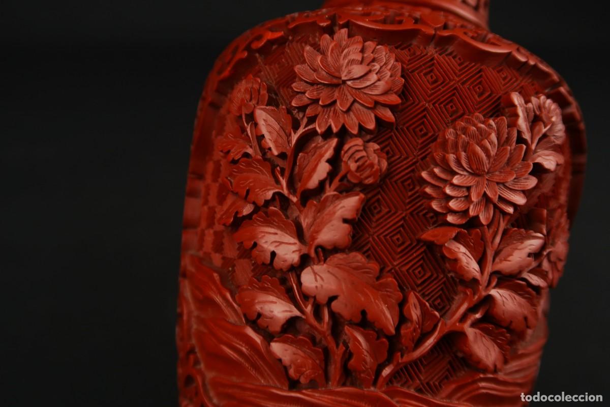 Arte: Antiguo Jarr&oacute;n Chino de Laca Cinabrio - Foto 12