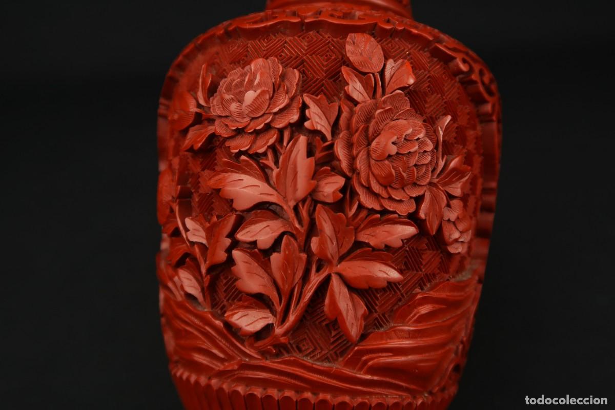 Arte: Antiguo Jarr&oacute;n Chino de Laca Cinabrio - Foto 16