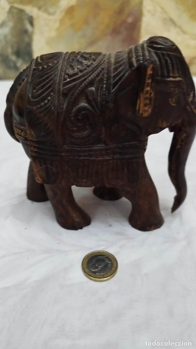 Arte: Elefante de madera tallada indio - Foto 1