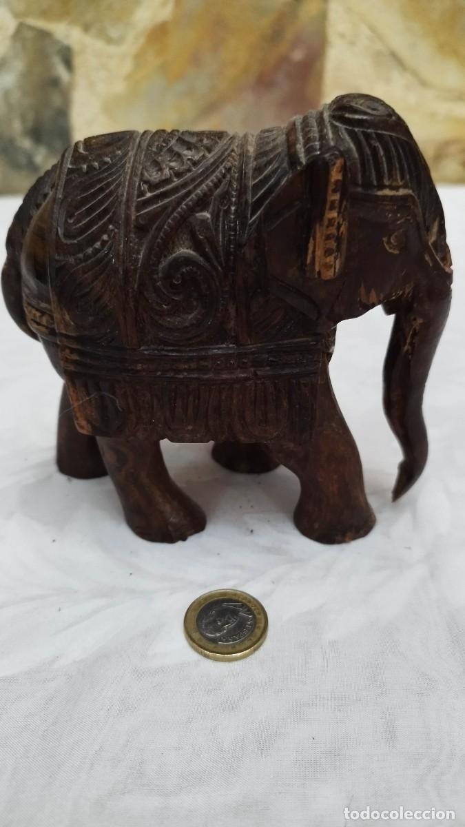Arte: Elefante de madera tallada indio - Foto 2
