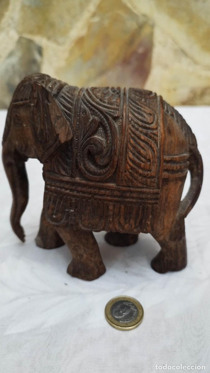 Arte: Elefante de madera tallada indio - Foto 3
