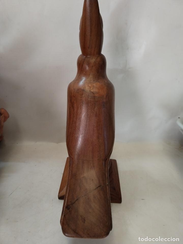 Arte: halcon del dios egipcio horus madera maciza - Foto 3