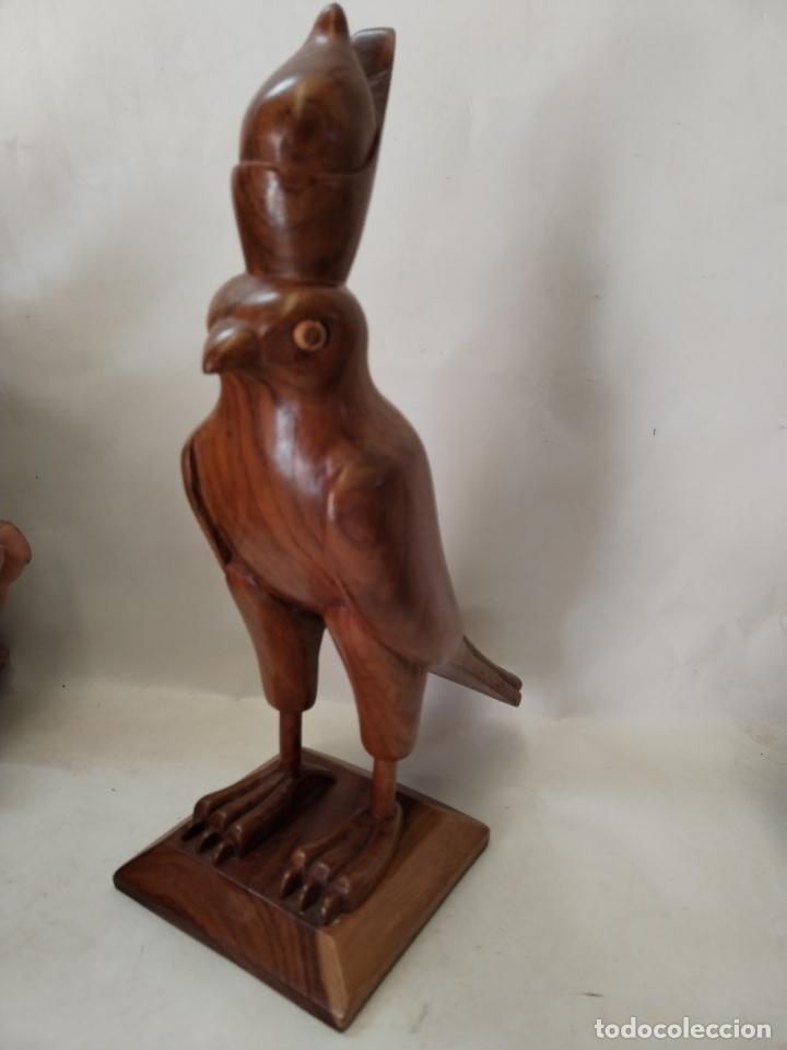 Arte: halcon del dios egipcio horus madera maciza - Foto 4