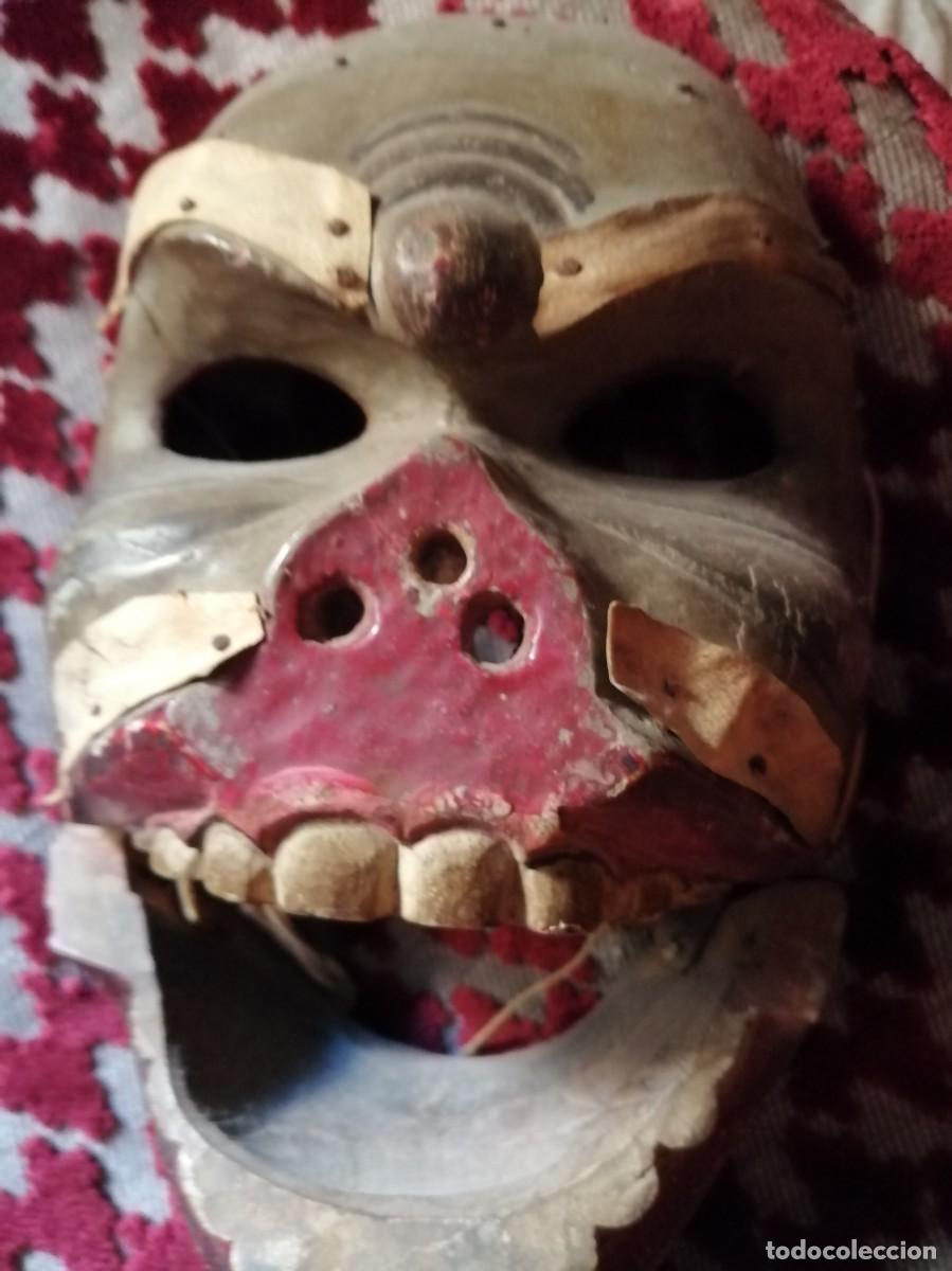 Arte: antig&uuml;a m&aacute;scara en madera, 25x18 cms. - Foto 1