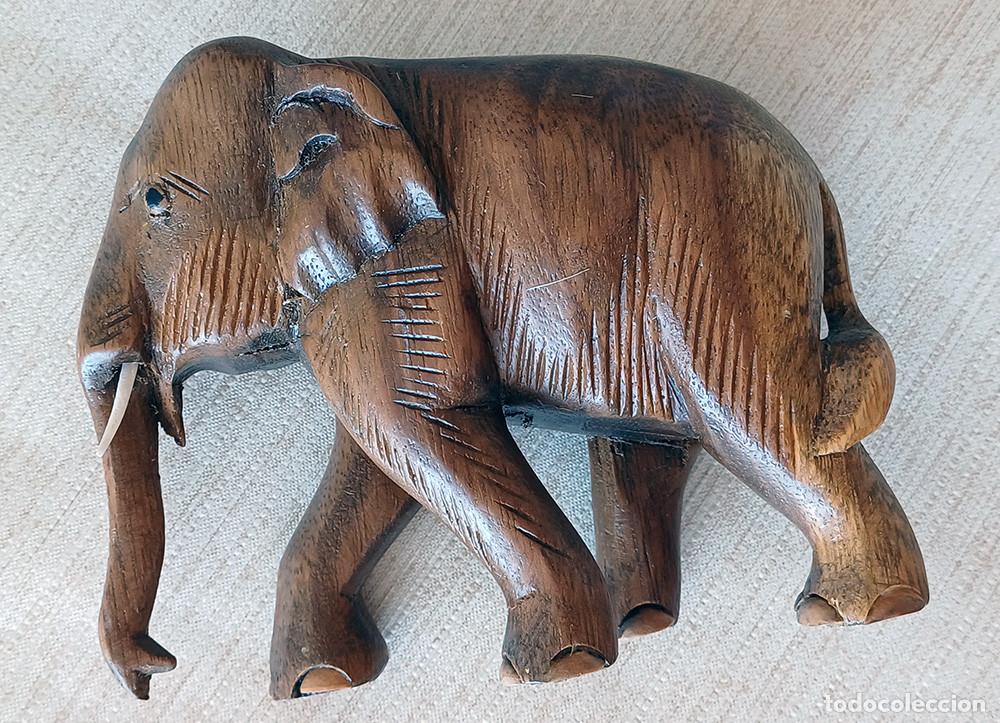 Arte: Talla de elefante en madera. - Foto 1