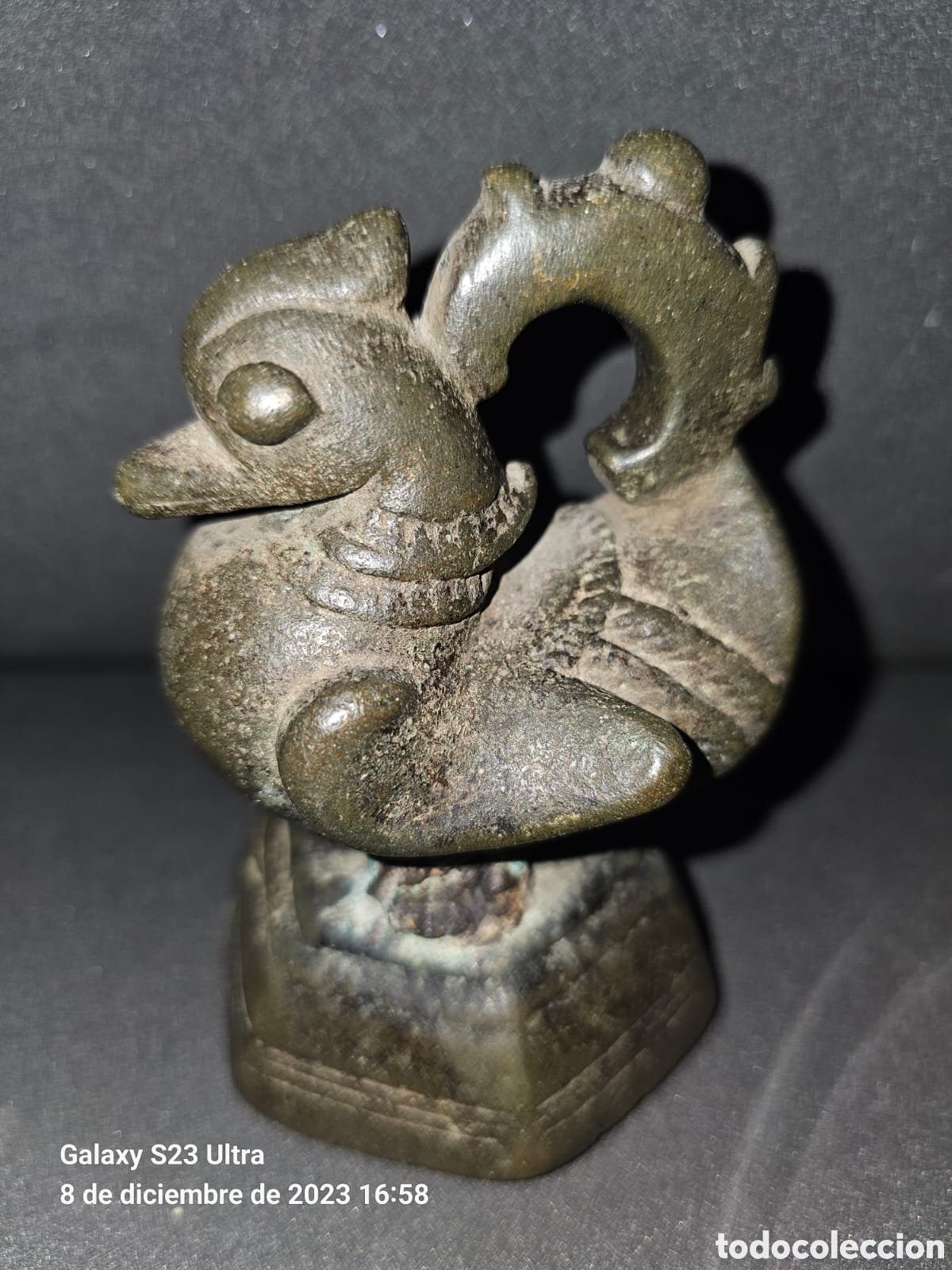 Arte: Peso de Opio en Bronce. Excepcional Tama&ntilde;o. - Foto 2