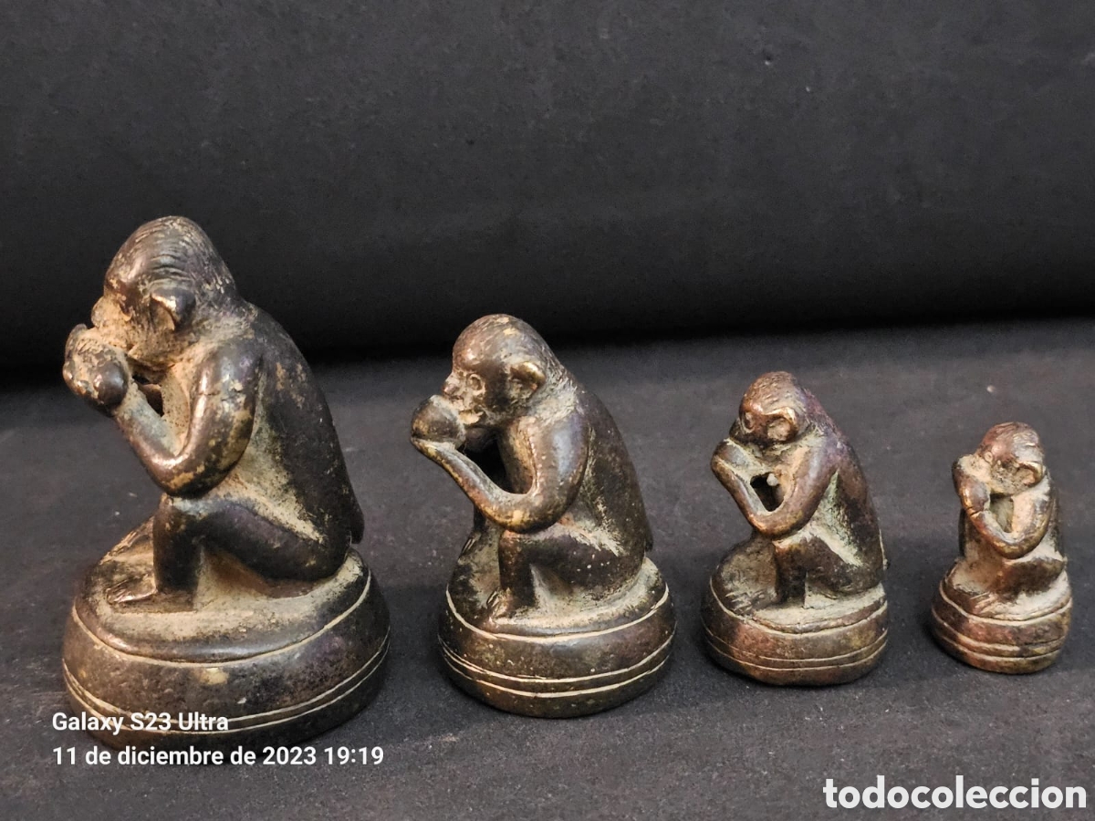 Arte: Pesos Opio en Bronce. Monos Bronce. - Foto 2