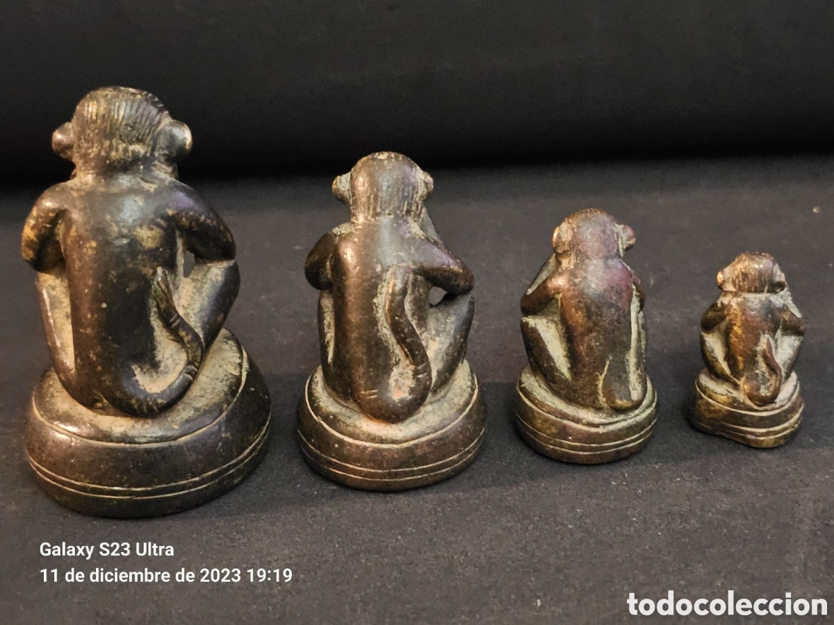 Arte: Pesos Opio en Bronce. Monos Bronce. - Foto 3