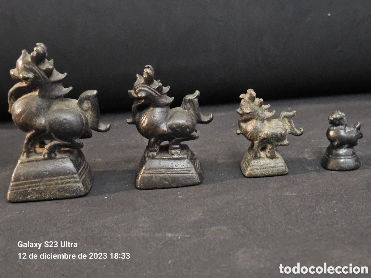 Arte: 4 Pesos bronce opio chinthe. - Foto 1