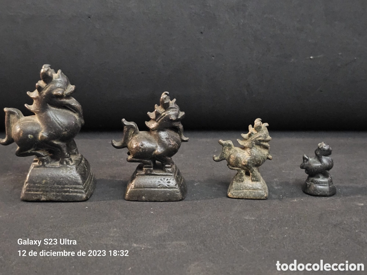 Arte: 4 Pesos bronce opio chinthe. - Foto 2
