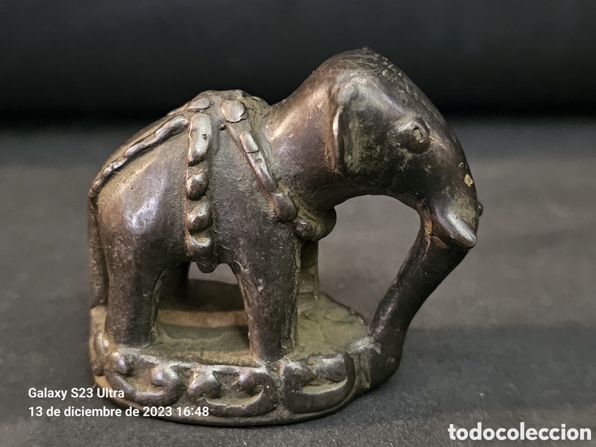 Arte: Peso Opio Bronce Elefante. - Foto 2