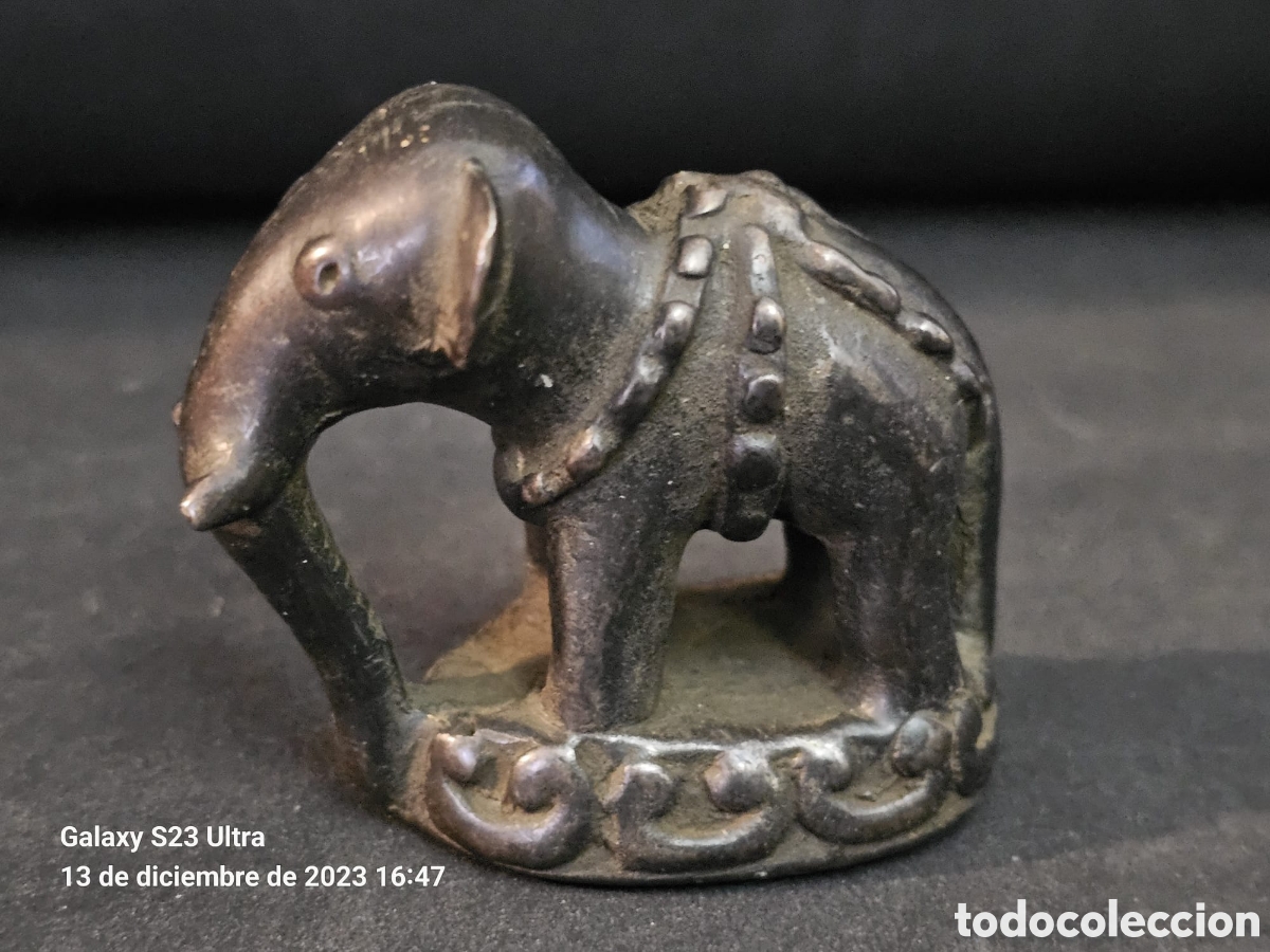 Arte: Peso Opio Bronce Elefante. - Foto 1
