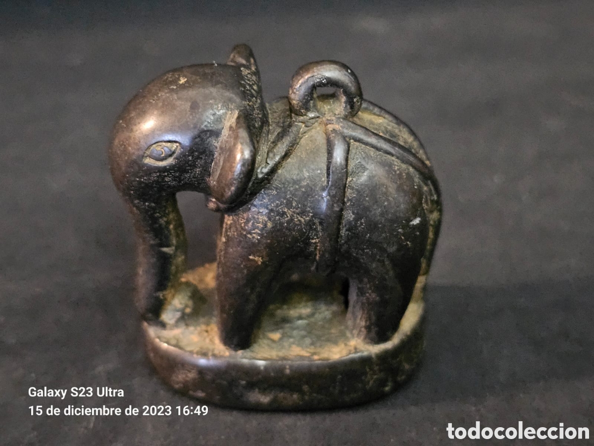 Arte: Peso Opio Elefante Bronce. - Foto 1