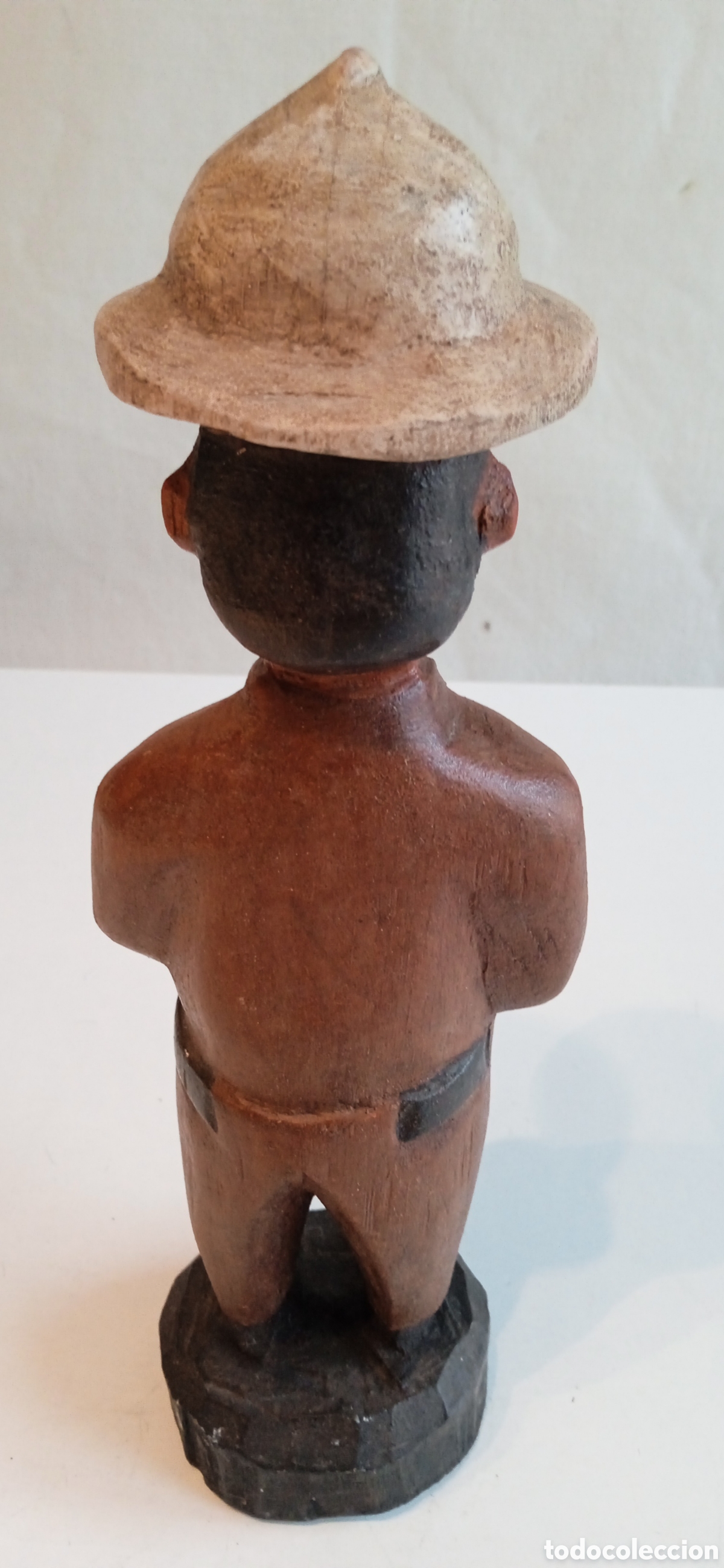 Arte: Figura explorador en madera colonial - Foto 3